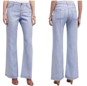 Anthropologie Pilcro & the Letterpress Chambray Tencel Linen Wide Leg Pants Sz25